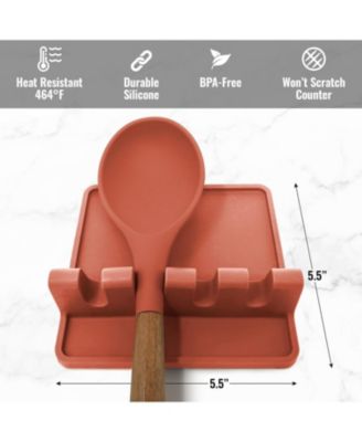 Silicone Kitchen Utensil Rest with Drip Pad for Multiple Utensils