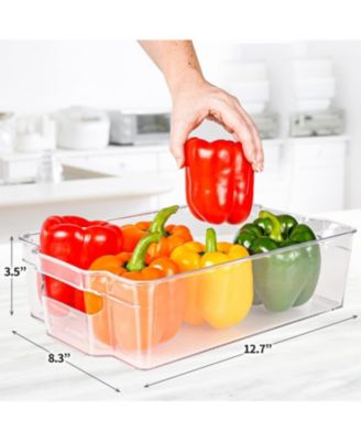4 Pack Large Clear Fridge Organizers and Storage