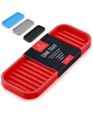 Silicone Sponge Holder for Kitchen Sink - Flexible Multipurpose Soap Tray