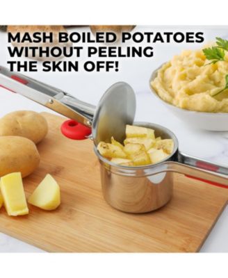 Premium Large 15oz Potato Masher and Ricer Kitchen Tool (3 Discs)
