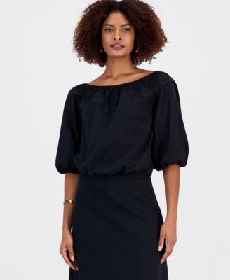 Women's Floral Lace Off-The-Shoulder Blouse