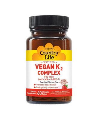 Country Life K2 Complex, 500 Mcg, 60 Chewable Tablets