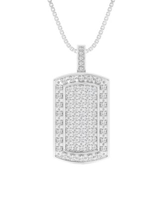 Men's Lab Grown Diamond (2 ct. t.w.) Pendant Necklace in Sterling Silver