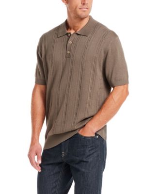Men's Regular-Fit Pointelle Sweater-Knit Polo Shirt 