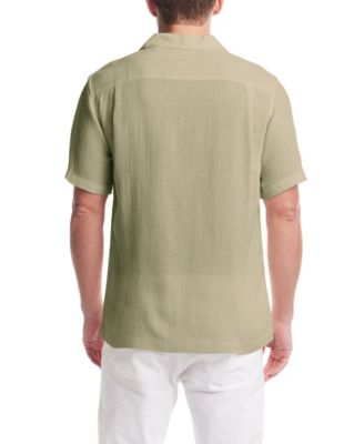 Men's Airtex Regular-Fit Textured Button-Down Camp Shirt