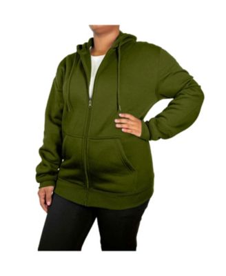 Women's Loose Fit Super Heavyweight Fleece Lined Full-Zip Hoodie