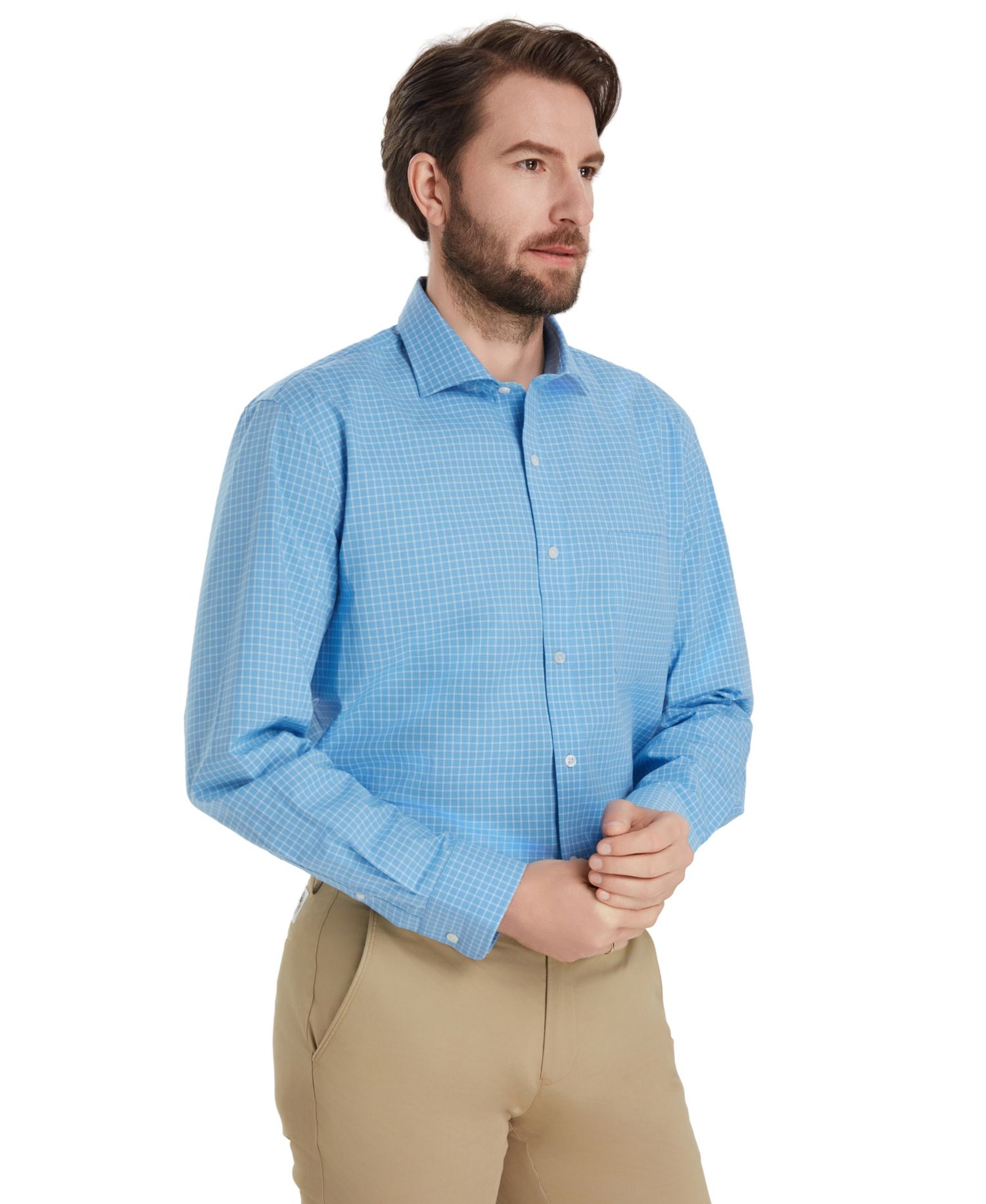 Men's Poplin Charles Plaid Dress Shirt
