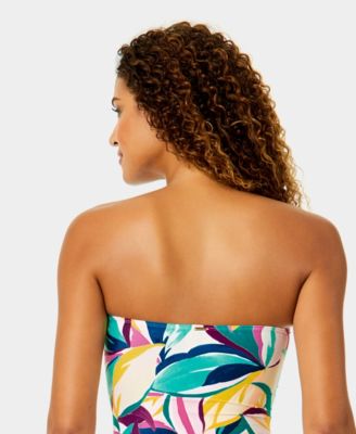 Women's Twist-Front Bandeau Strapless Tankini Top