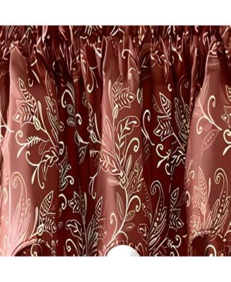 Lexington Leaf Pattern on Colored Ground Scallop Valance 58"x15"