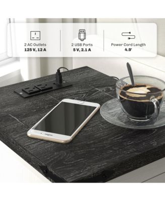 End Table with Charging Station and USB Ports,