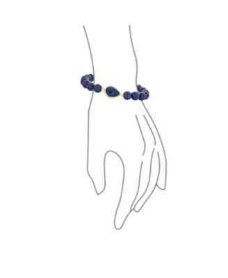 Stacking Stretch Bracelet with Natural Stone Lapis Amethyst Agate &