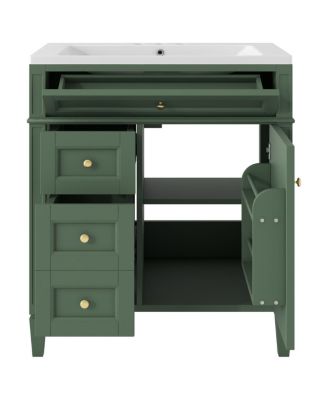 30'' Bathroom Vanity Set with Mirror Cabinet, Solid Wood & MDF, Soft Close Drawers, Ample Storage for Modern Bathrooms