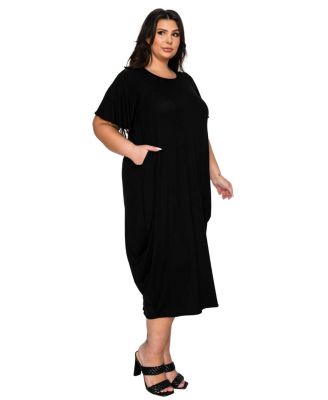 Plus Size Liz Flutter Sleeve Pocket Dress