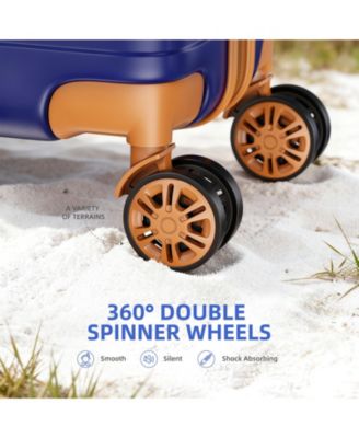 3 Piece Hardshell Luggage Set with Spinner Wheels TSA Lock and Aluminum Telescopic Handle