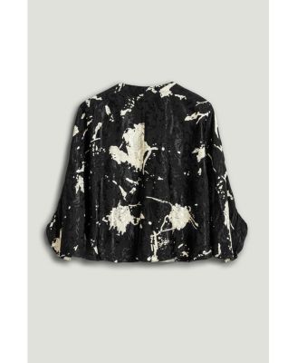 Women's Abstract Print Jacquard Blouse