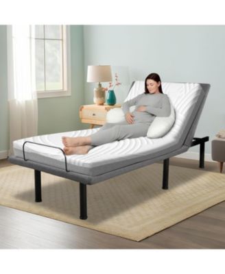 Twin XL Adjustable Bed Frame, Ergonomic Electric Bed Base with Wireless Remote and 2 USB Ports, Head and Foot Incline, Nightlight, Massager