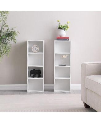 8-Tier Tall Narrow Bookshelf - A Wavy Border Design, Adjustable Shelves, Freestanding Display Bookcase for Living Room, Home Office