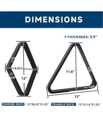 Solid Wood 8-Ball Triangle and 9-Ball Diamond Ball Racks for 2-1/4" Pool Balls, Pool Ball Rack
