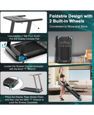 Electric Folding Treadmill Portable Cardio Running Machine w/ APP Contro