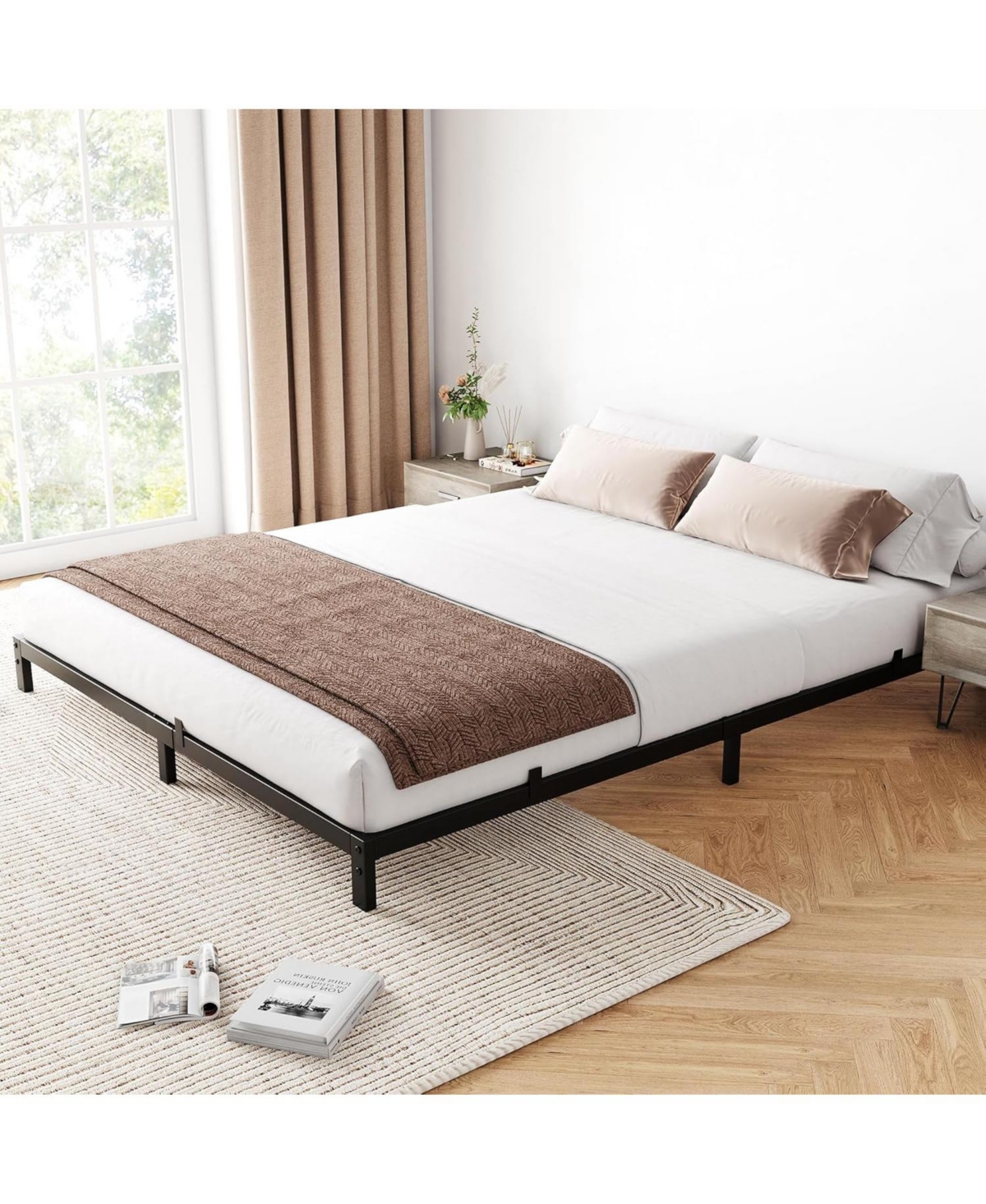 gaomon 6 Inch Bed Frame Heavy Duty Under Bed Storage Easy Assembly Platform Bed