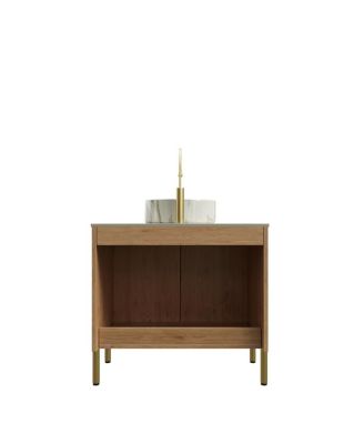 Freestanding Bathroom Vanity with Sink, Sintered Stone Countertop, Soft Close Double Doors, Large Storage Cabinet