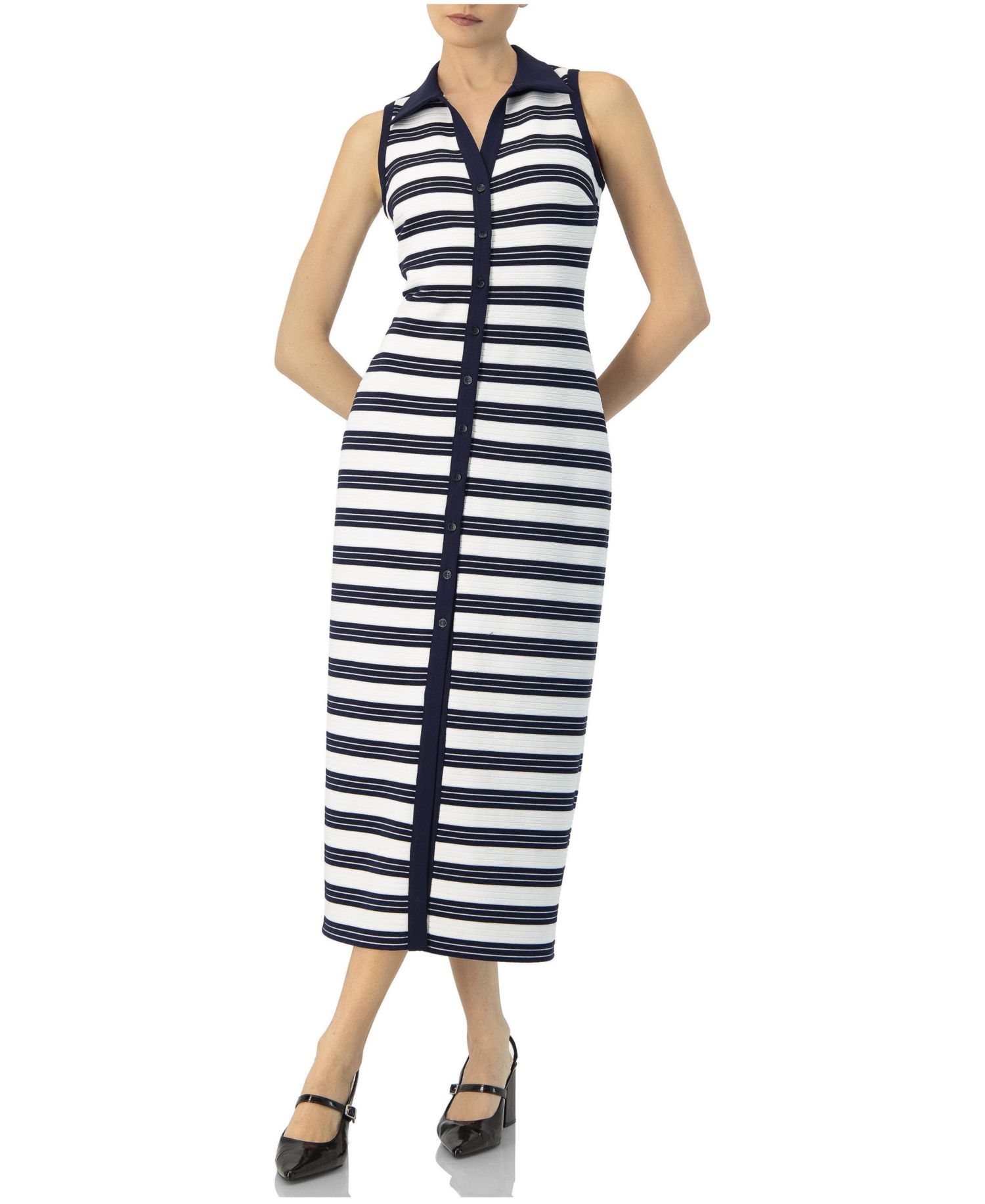 Women's Sleeveless Striped long Dress