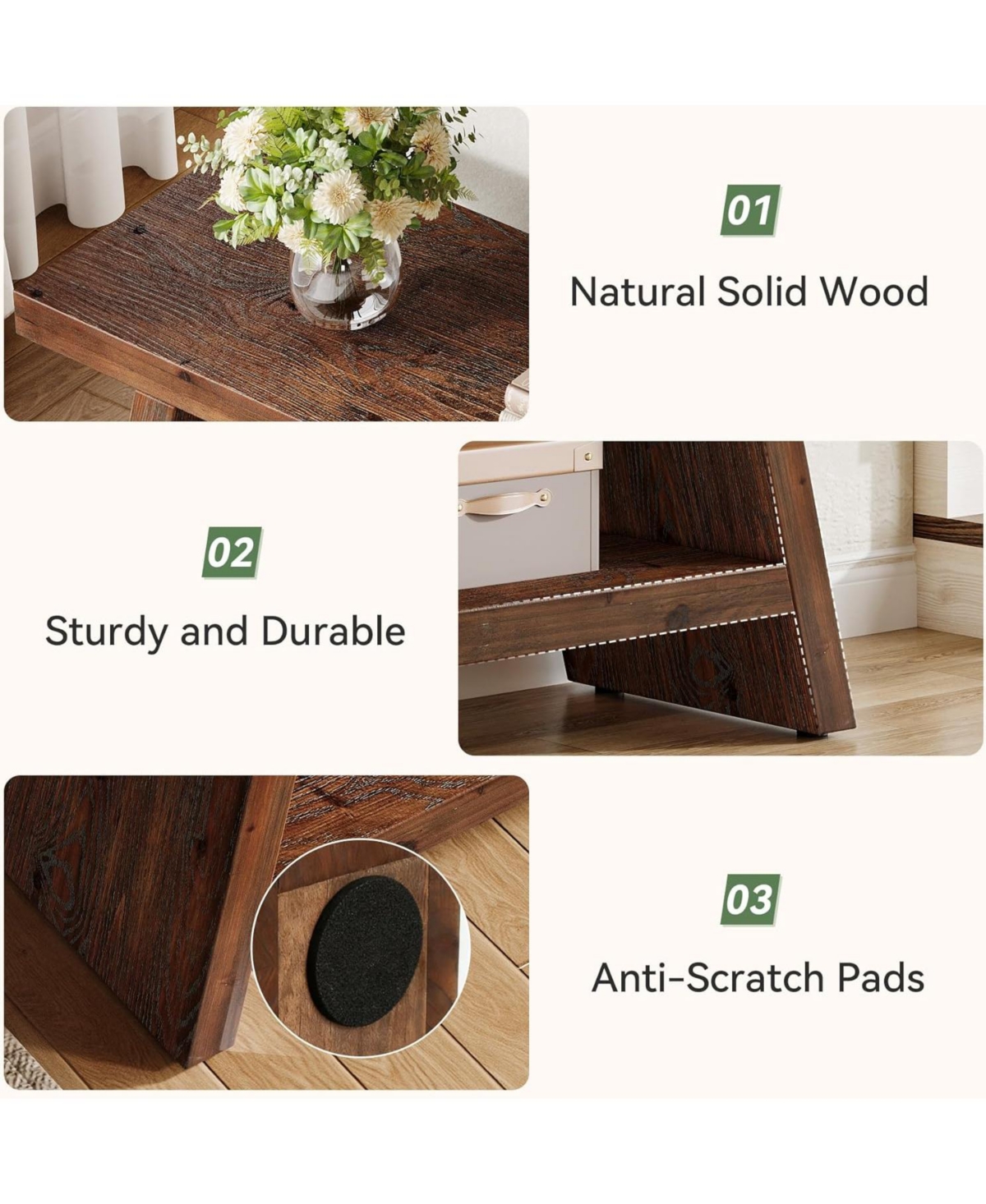 Tribesigns 2-Tier Solid Wood Entryway Bench, Hallway Foyer Seating with Open Shelves, Wooden Shoe Bench Indoor