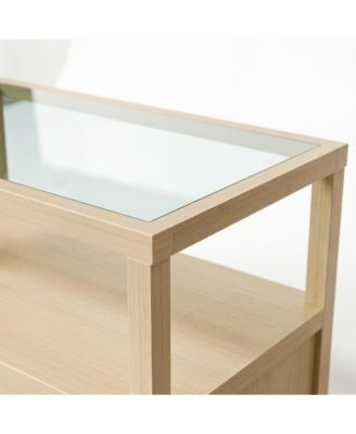 Solid Wood Chest With Tempered Glass Top , Pre-Assembled Chest