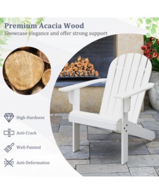 Acacia Wood Adirondack Patio Chair with Slanted Seat