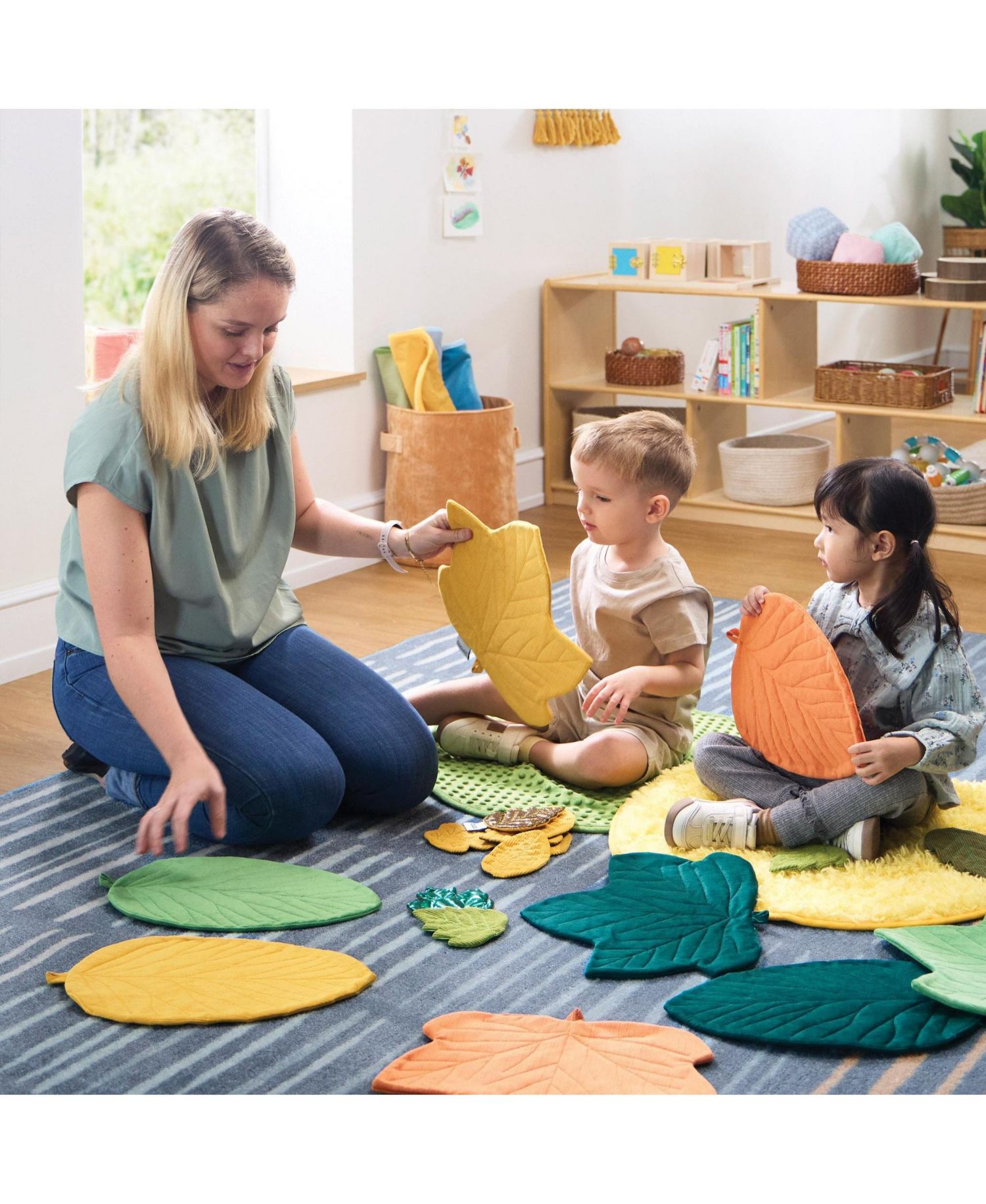 Jumbo Sensory Leaves Crinkle Set (14"L x 12"W), 8-Piece Set