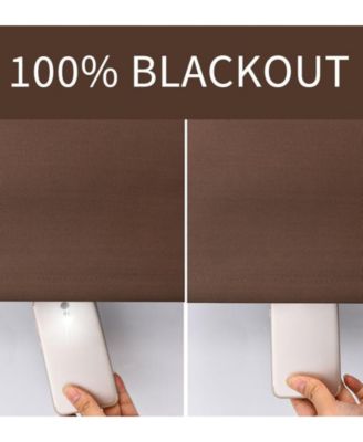 Brown 2 Piece Grommet Top Blackout Curtain Panels For Extra Long Windows
