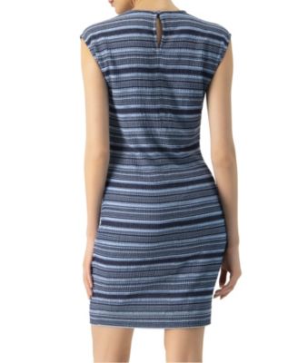 Women's Short Sleeveless Knit Dress with Round Neck