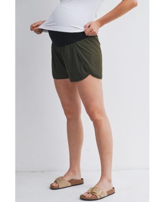 Women's Maternity Over-the-Belly Active Shorts with Built-In Liner