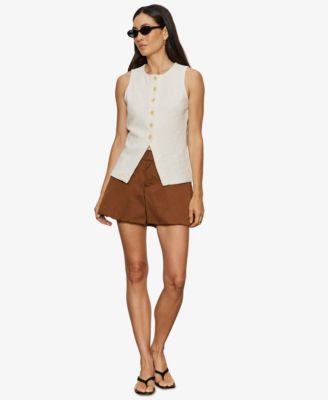 Women's Crewneck Button-Front Knit Vest