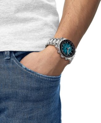 Men's Mineral Quartz Chronograph Stainless Steel Watch, 40mm