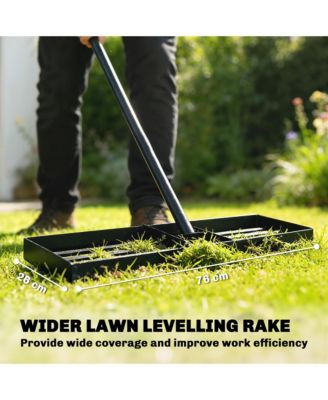 30" x 10" Lawn Leveling Rake with 66.5" Handle