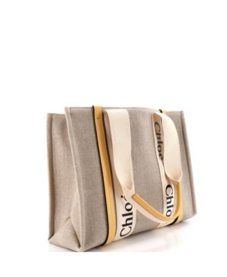 Medium Woody Tote Canvas with Leather