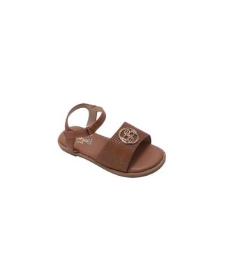 Little Girls Sandals Lightweight Comfy Embossed Medallion Detail Flat Sandals