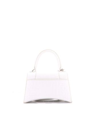 Small Hourglass Top Handle Bag Embossed Leather