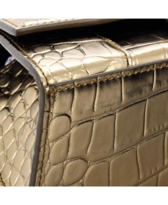 XS Hourglass Top Handle Bag Embossed Leather