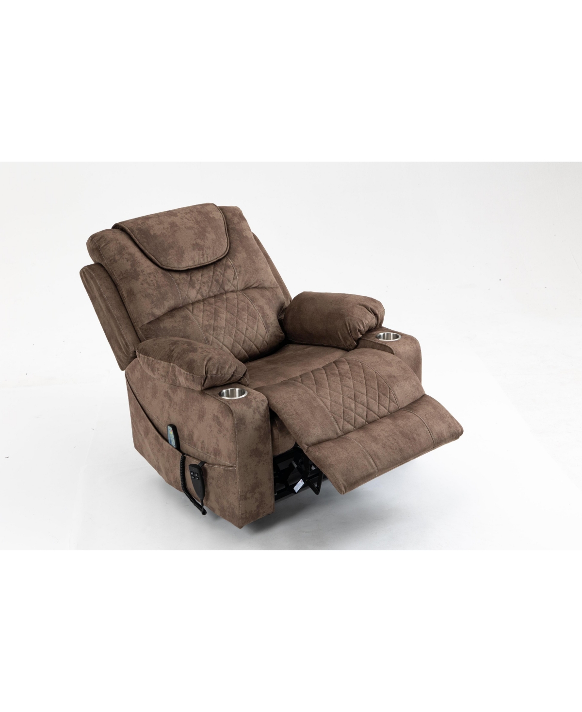 Clihome Electric Lift Lounge Chair with Massage & Heat, 180° Flat Recliner Sofa for Elderly, Living Room Power Lift Chair