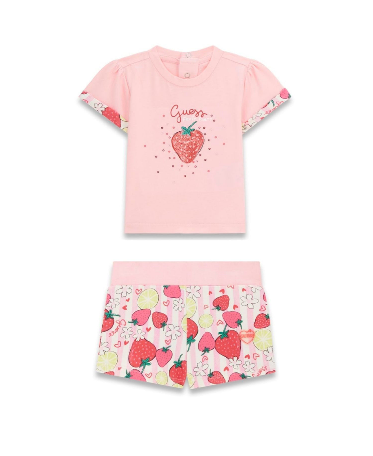 Baby Girls' Strawberry Lemonade Short-Sleeve T-Shirt and Shorts, 2-Piece Set