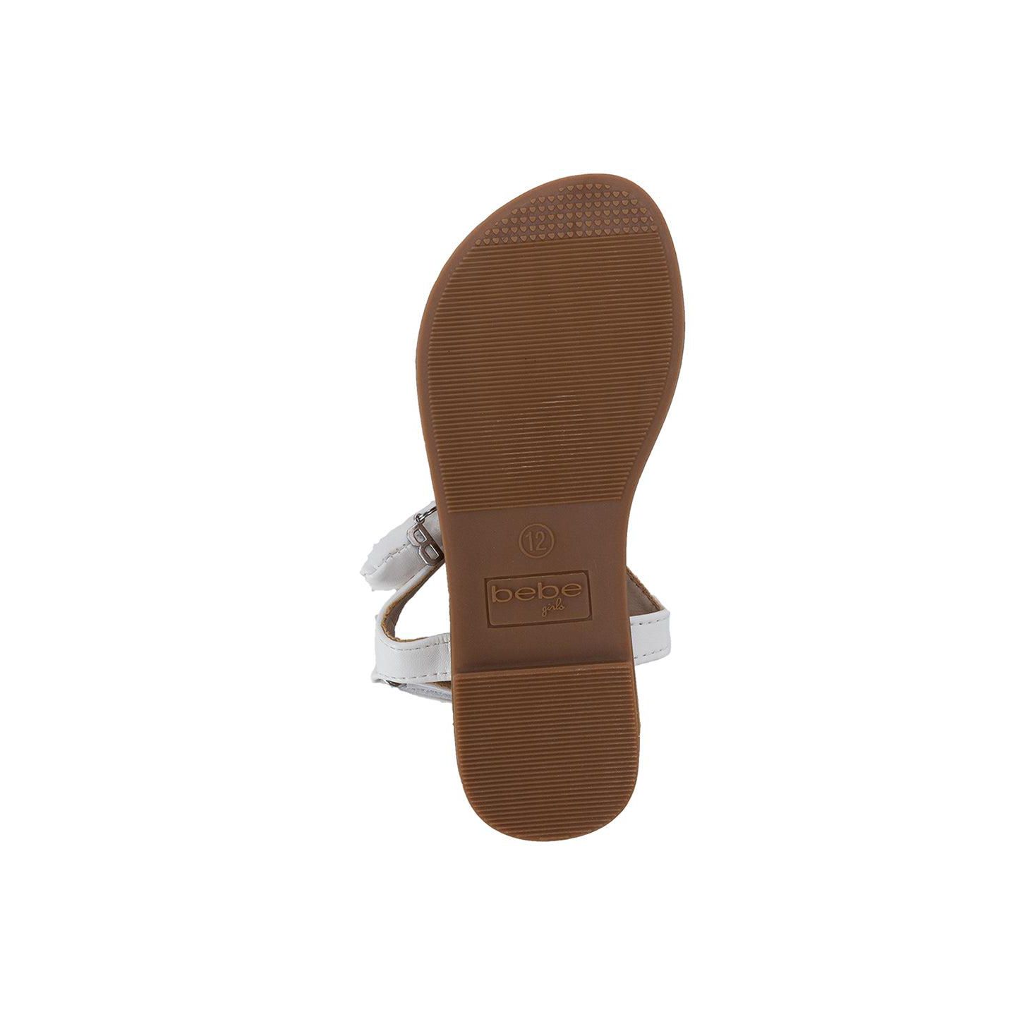 Сандалии Bebe Fashion Sandals - Dressy Shoes with Puffy Bow and Hanging Logo Charm для девочек, цвет: Белый — фото 7