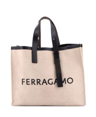 Large Logo Shopping Tote Canvas with Leather