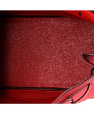 Birkin 35 Handbag Red Togo with Palladium Hardware