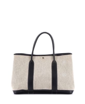 36 Garden Party Tote Toile and Leather
