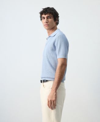 Men's Cotton Knitted Structure Polo Shirt
