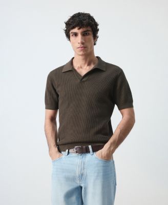 Men's Cotton Knitted Structure Polo Shirt