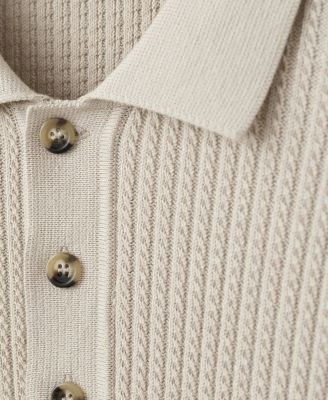 Men's Cotton-Blend Braided Knitted Sweater