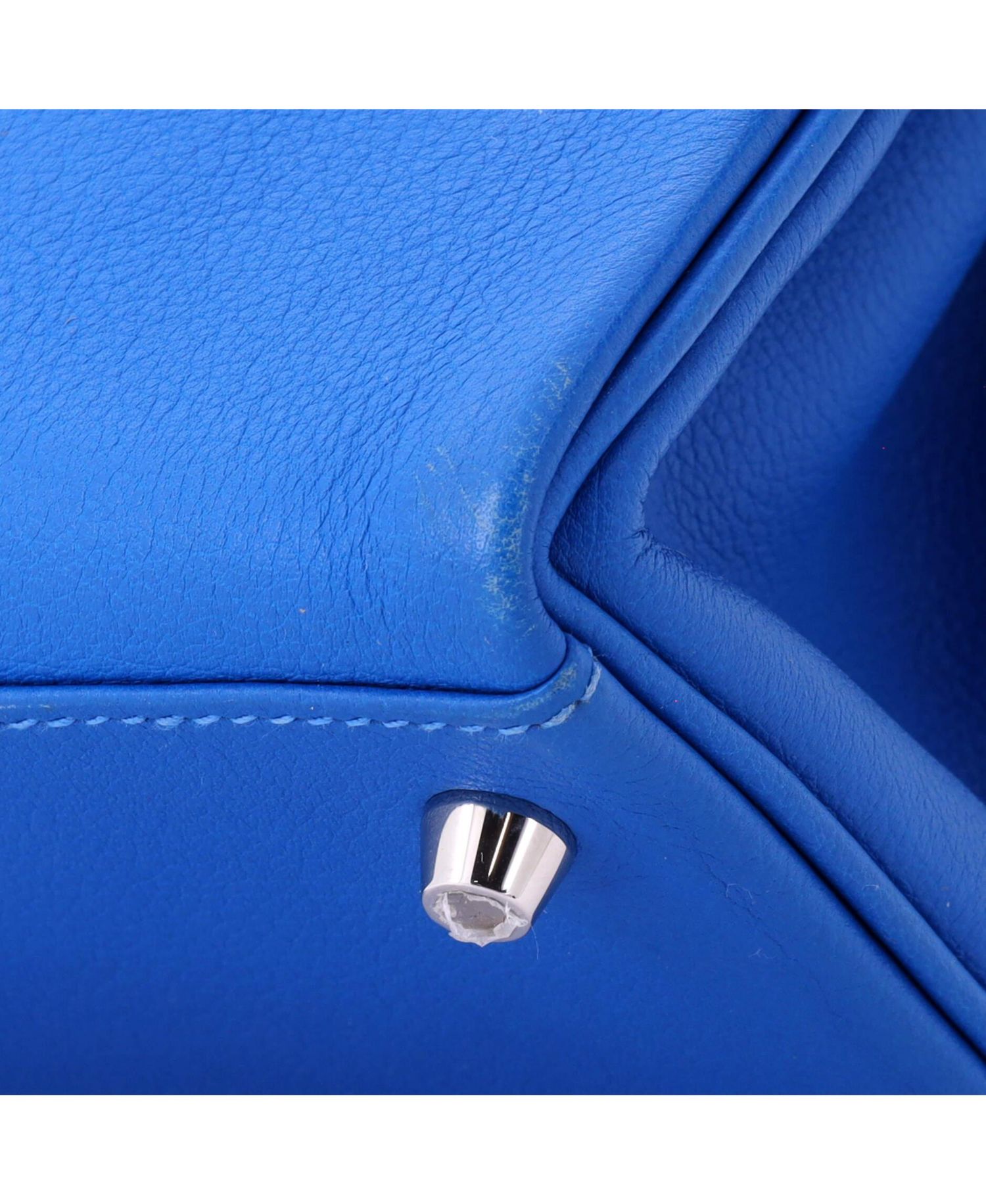 Kelly 28 Handbag Blue Evercolor with Palladium Hardware